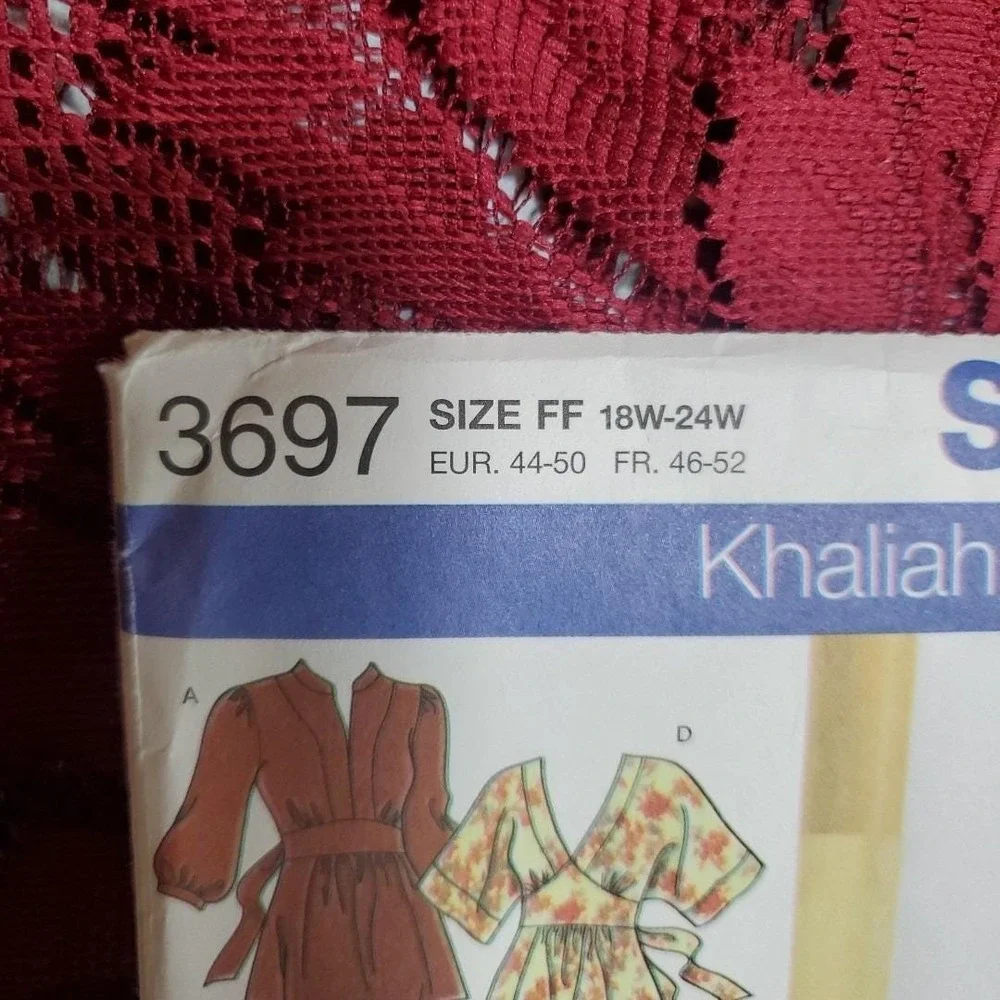 Simplicity 18W-24W Sewing Pattern Women Brown‎ Khaliah Ali Tunic 3697 Plus Size